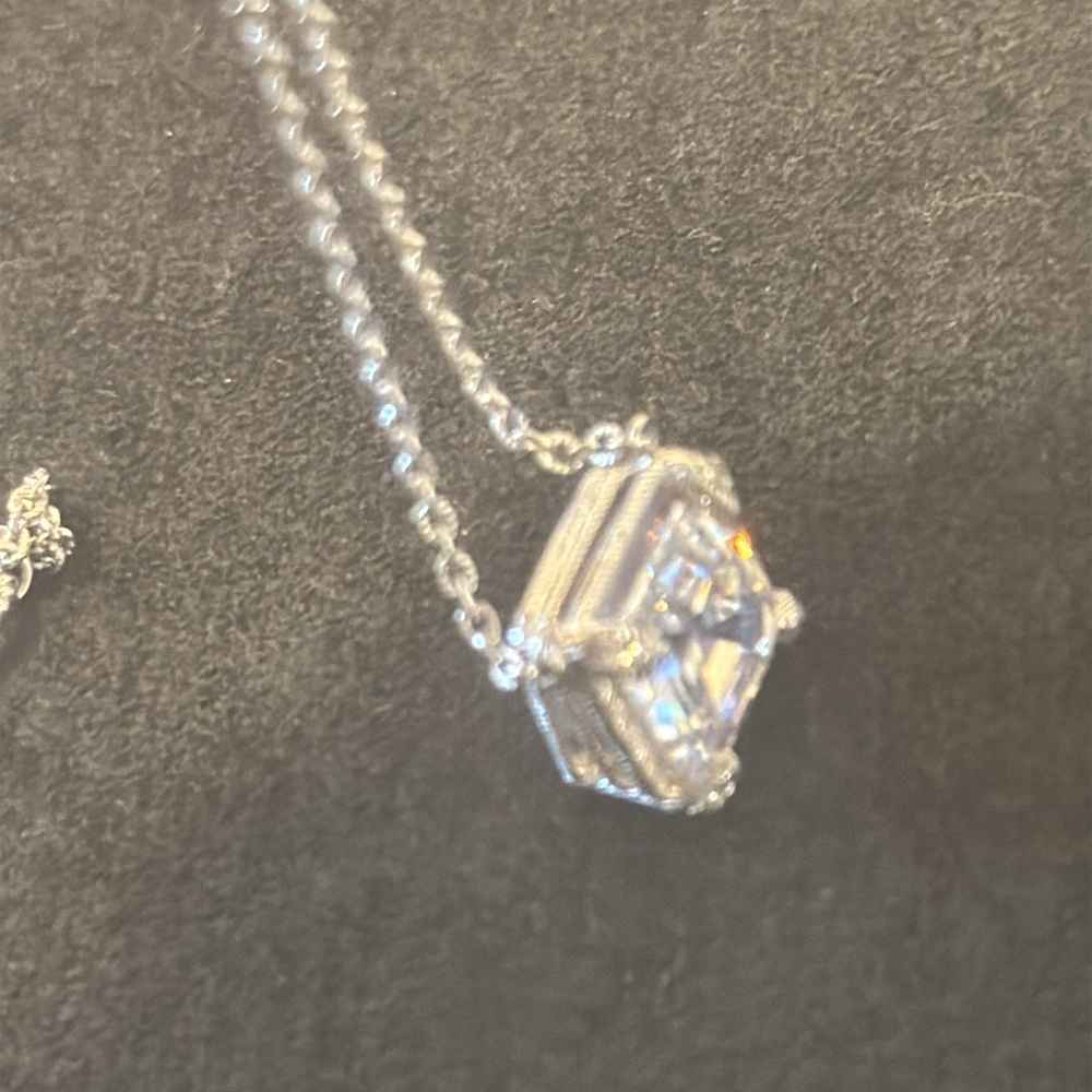 Judith Ripka 925 Necklace with Square Pendant - Picture 10 of 17